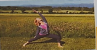 Classroom display of illustrated yoga poses for kids