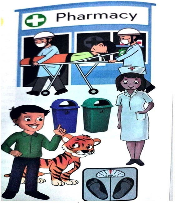 Class IV students engaging in body ownership activities during value education