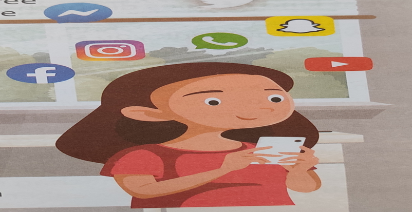 Class V students learning about responsible social media use during Life Skills class