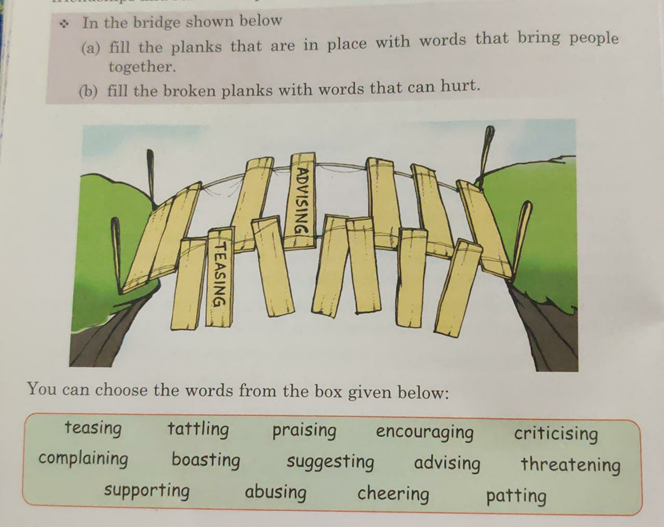 Class V students participating in anger management activities during Life Skills class